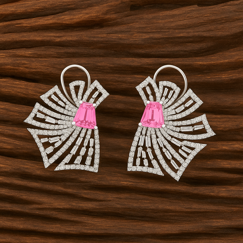 American Diamond Classic Earring With Rhodium Plating