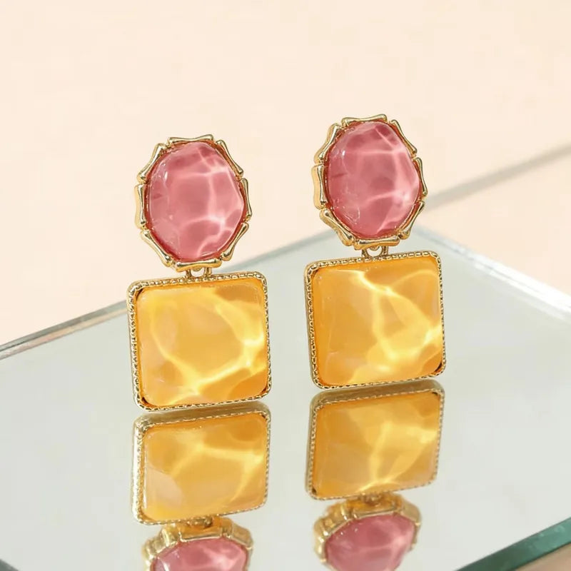 Sunlit Dual-Tone Statement Earring