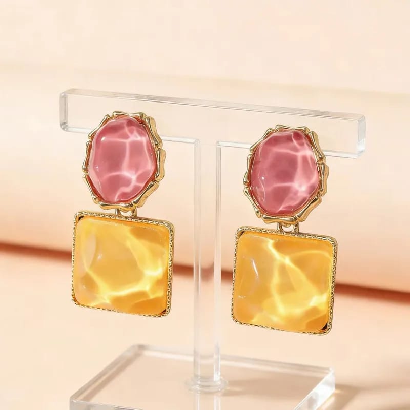 Sunlit Dual-Tone Statement Earring