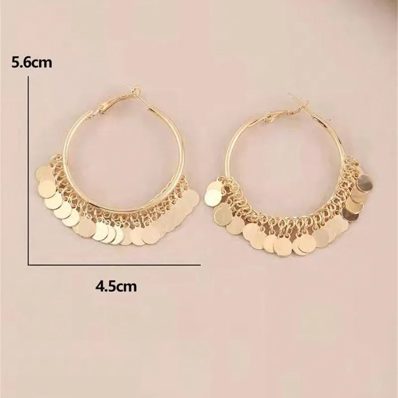 Golden Fringe Hoop Earring