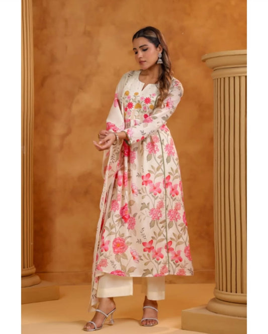 Blossom Grace Floral Anarkali Set