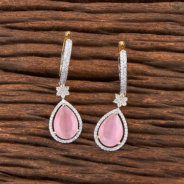 Elegant Pink Teardrop Crystal Dangle Earring