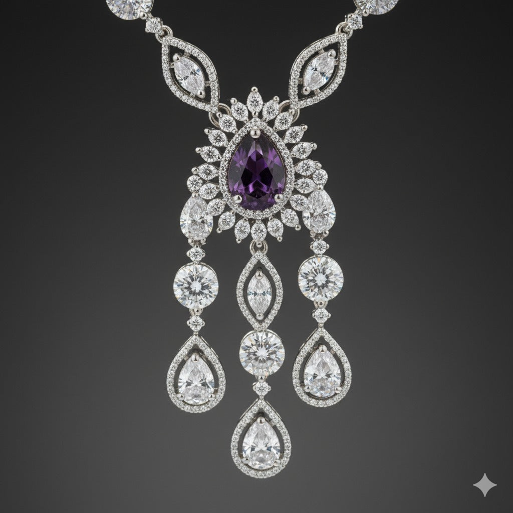 Crystal Drop Necklace Set