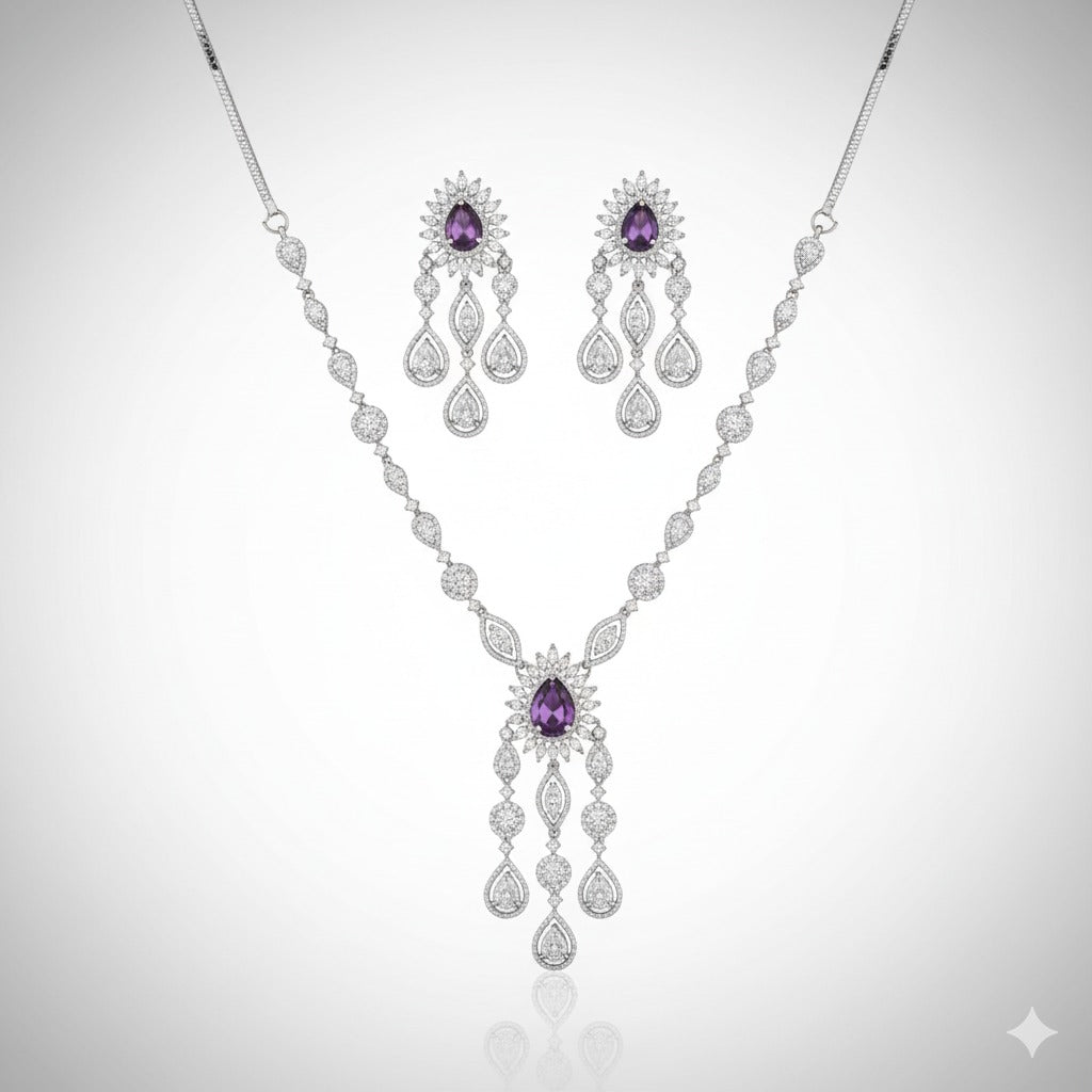 Crystal Drop Necklace Set
