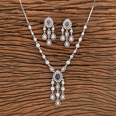 Cubic Zirconia Classic Necklace With Rhodium Plating