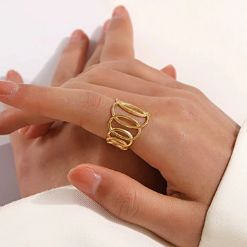 Gold Multi-Layer Loop Ring