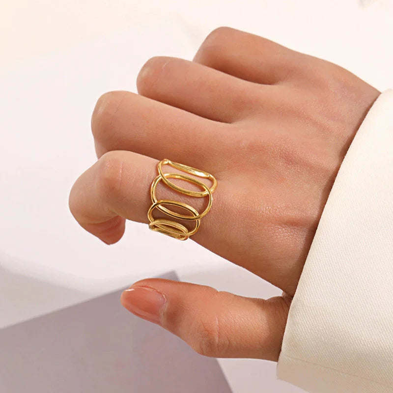 Gold Multi-Layer Loop Ring