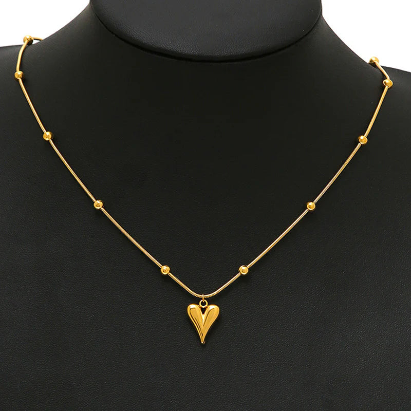 Minimal Heart Charm Anti-Tarnish Gold Necklace