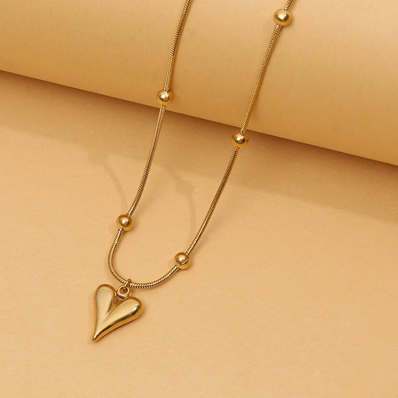 Minimal Heart Charm Anti-Tarnish Gold Necklace