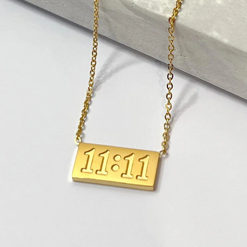 11:11 Angel Number Anti-Tarnish Gold Pendant Necklace