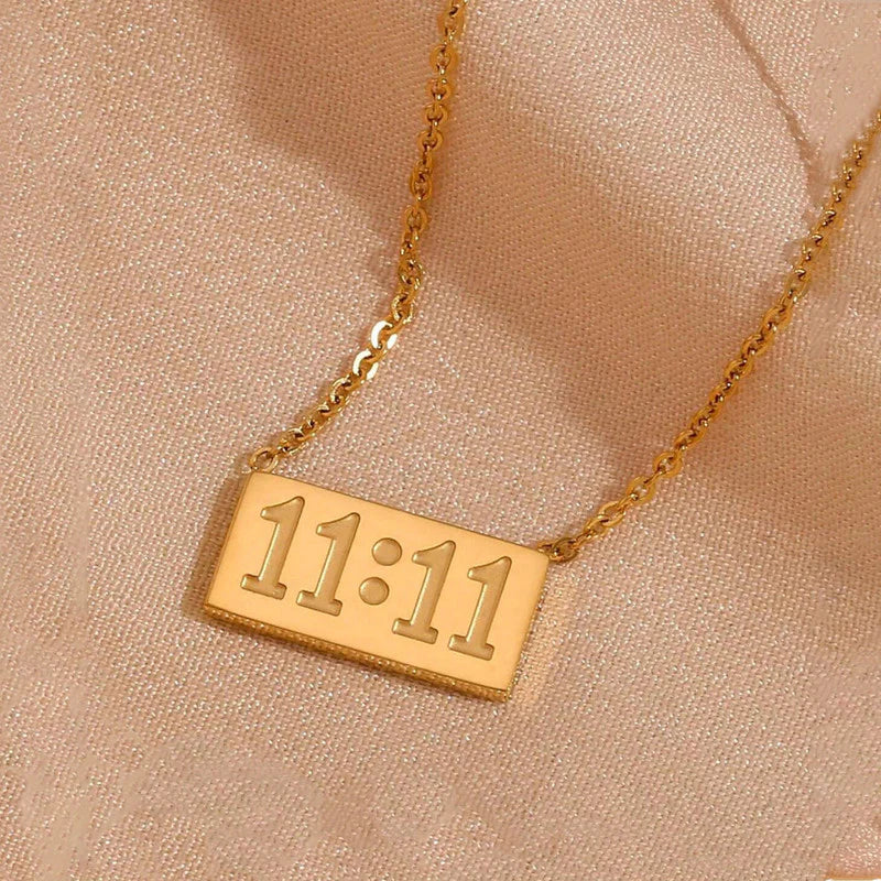 11:11 Angel Number Anti-Tarnish Gold Pendant Necklace
