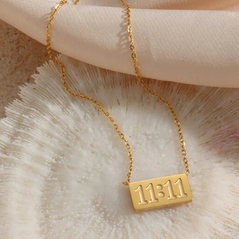 11:11 Angel Number Anti-Tarnish Gold Pendant Necklace
