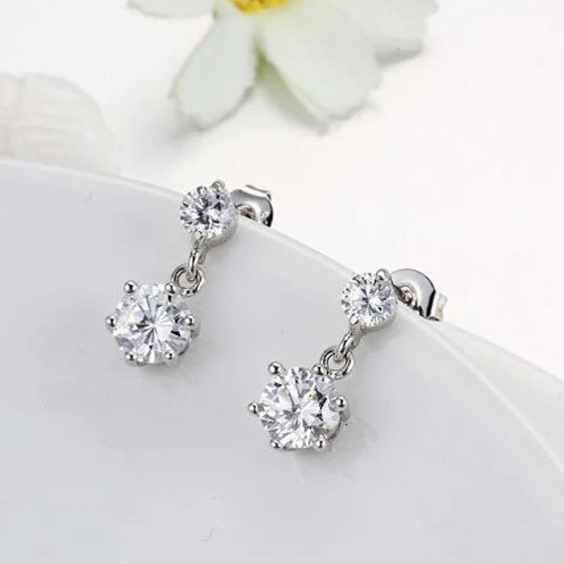 Luxury Sparkle Anti-Tarnish Silver Drop Earring