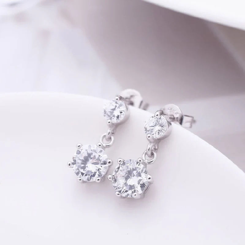 Luxury Sparkle Anti-Tarnish Silver Drop Earring