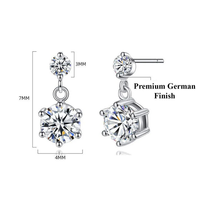 Luxury Sparkle Anti-Tarnish Silver Drop Earring