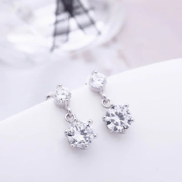 Luxury Sparkle Anti-Tarnish Silver Drop Earring