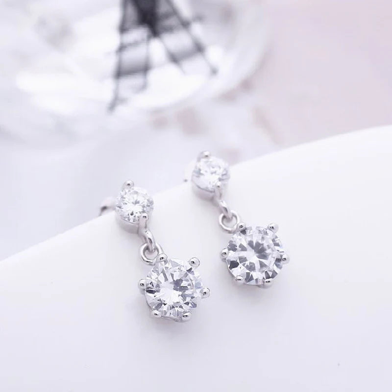 Luxury Sparkle Anti-Tarnish Silver Drop Earring