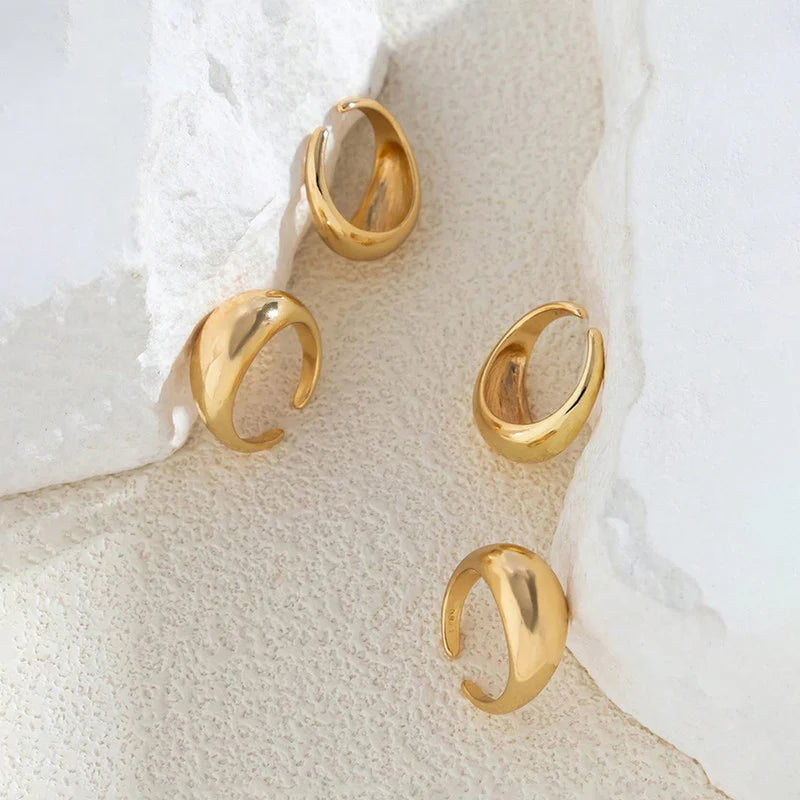 Gold Chunky Dome Anti-Tarnish Ring Set (Set of 4)