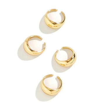Gold Chunky Dome Anti-Tarnish Ring Set (Set of 4)