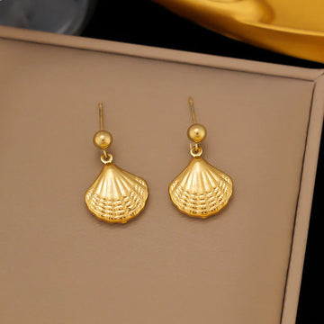 Gold Seashell Anti-Tarnish Drop Earring
