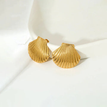 Anti-Tarnish Gold Shell Stud Earring