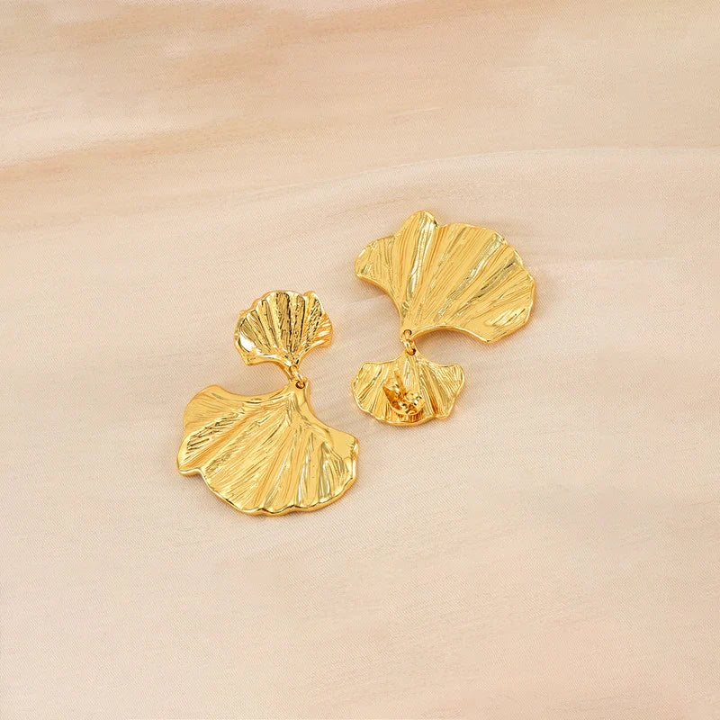 Anti-Tarnish Gold Shell Drop Earring