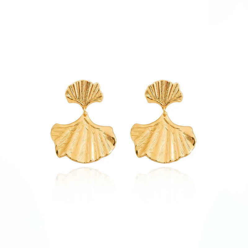 Anti-Tarnish Gold Shell Drop Earring