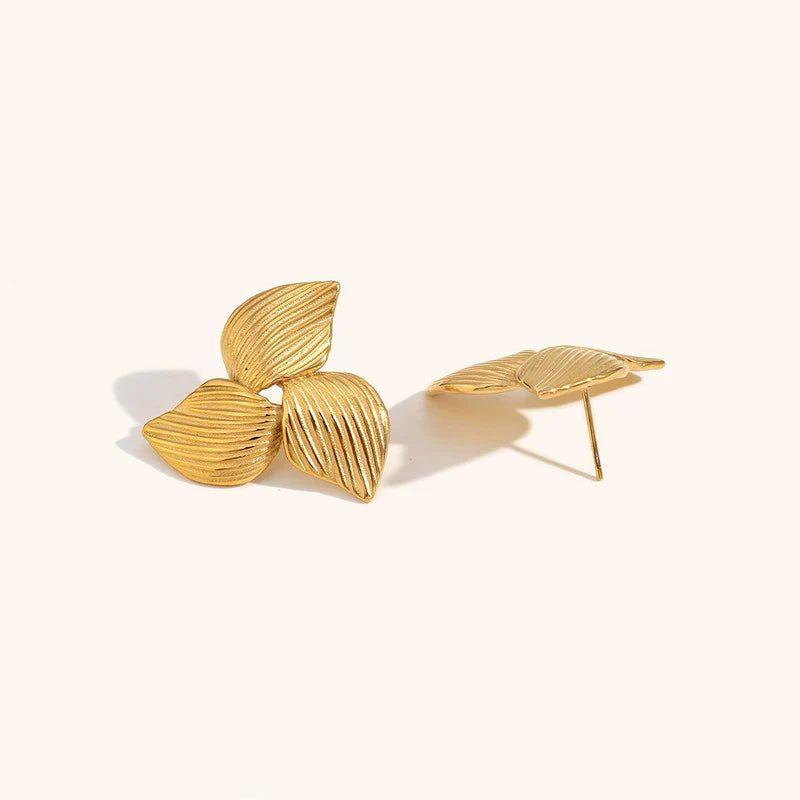 Anti-Tarnish Gold Floral Stud Earring