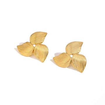 Anti-Tarnish Gold Floral Stud Earring