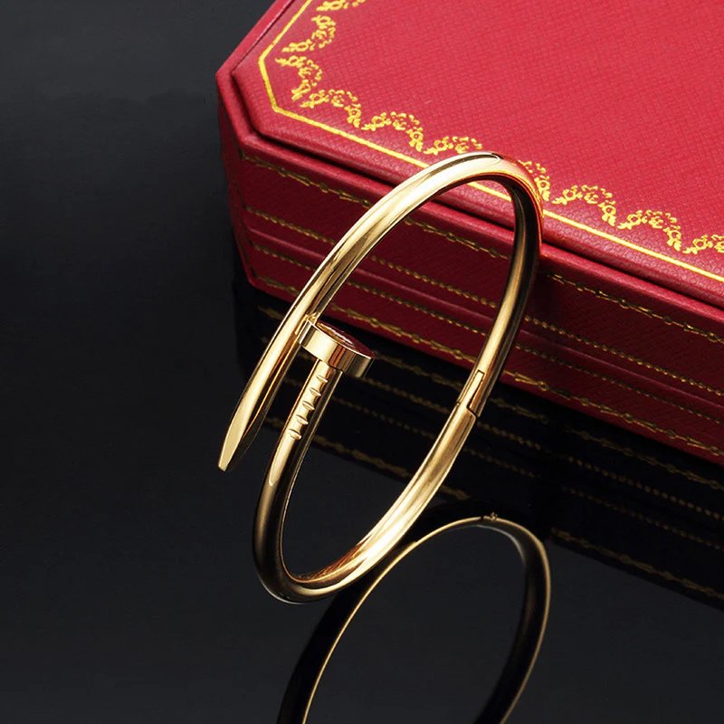 Stainless Steel Gold Plated Stainless Steel Anti Tarnish Nail Bracelet