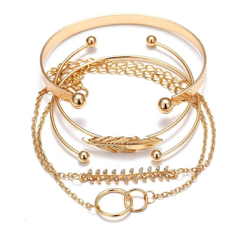 Gold Boho Bracelet Set of 5