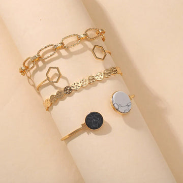 Elegant Gold Minimalist Bracelet (Set of 6)