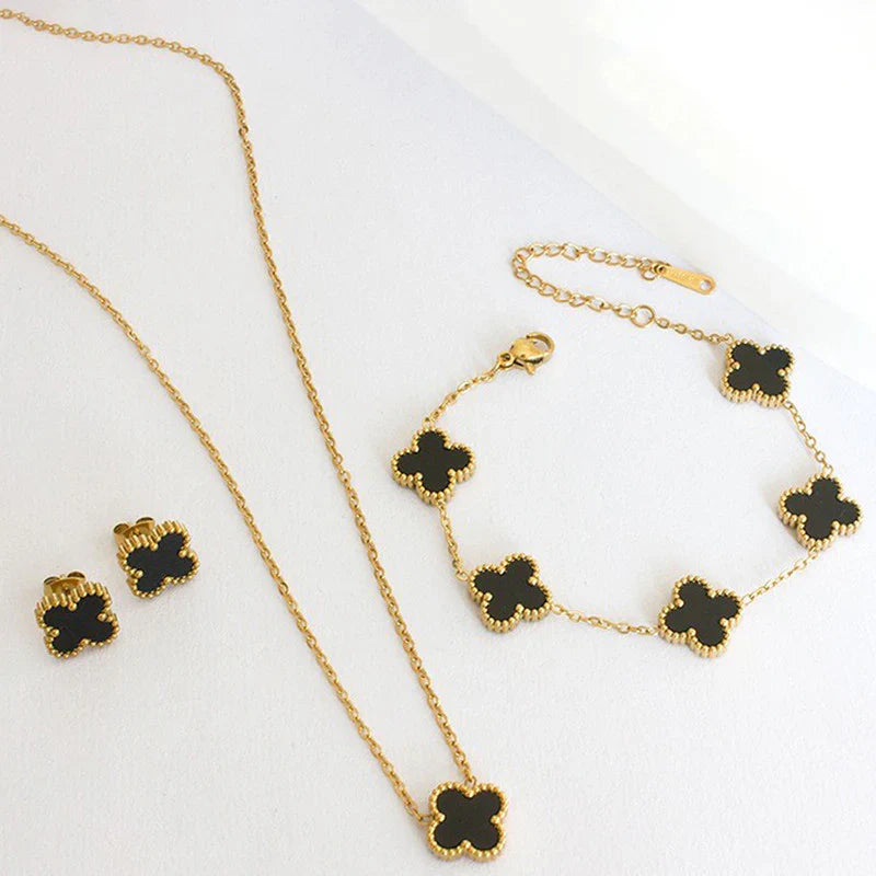 Black Clover Luxury Jewelry Set