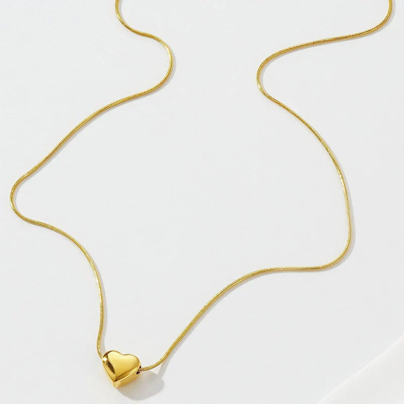 Gold Heart Pendant Necklace