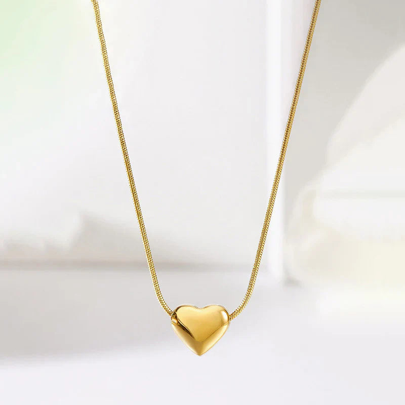 Gold Heart Pendant Necklace