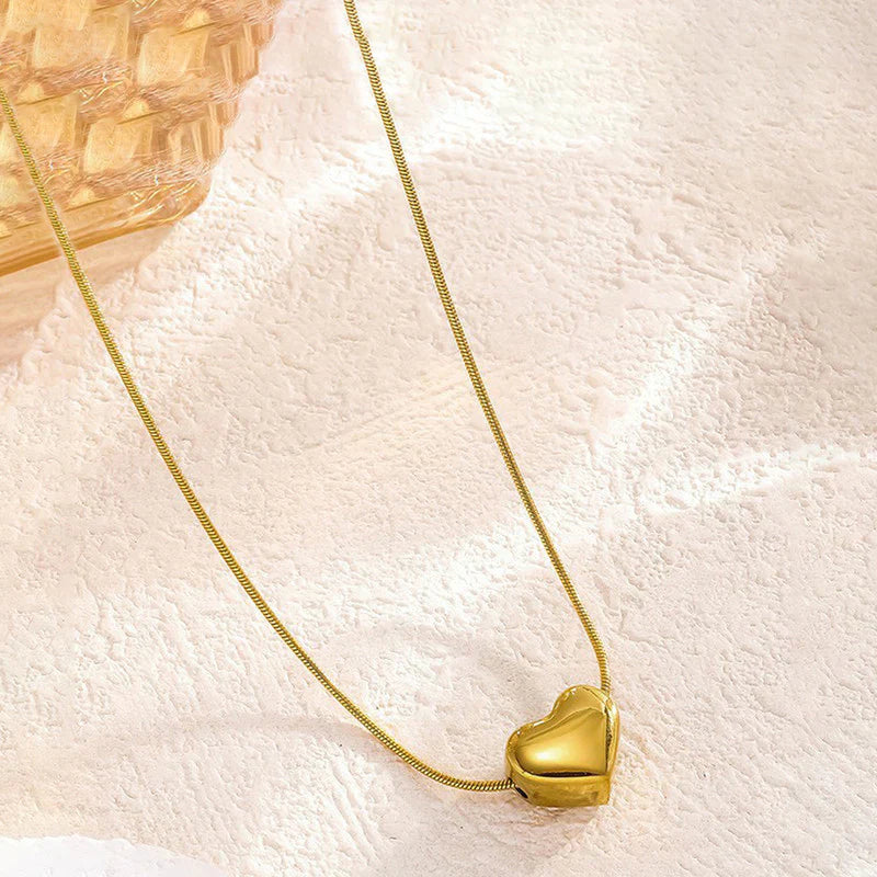 Gold Heart Pendant Necklace