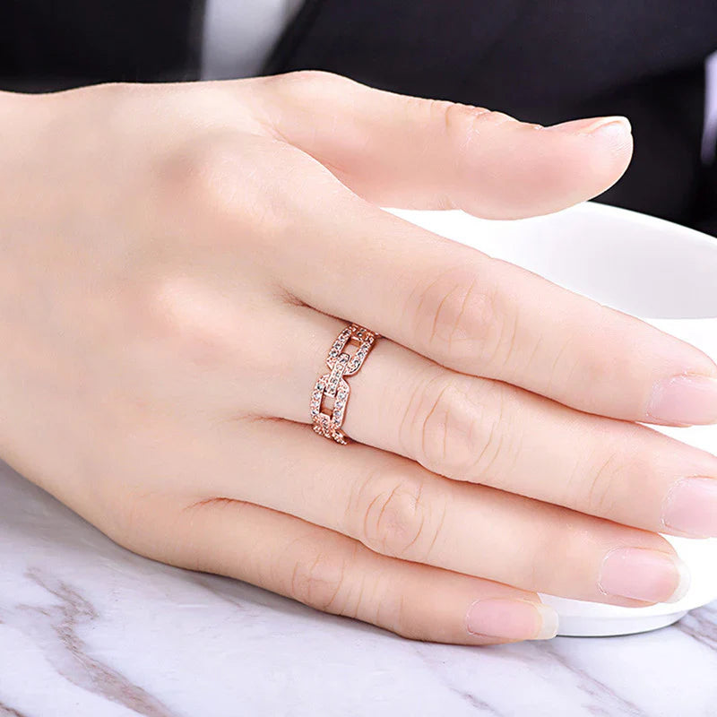 Rose Gold Chain-Link Adjustable Ring