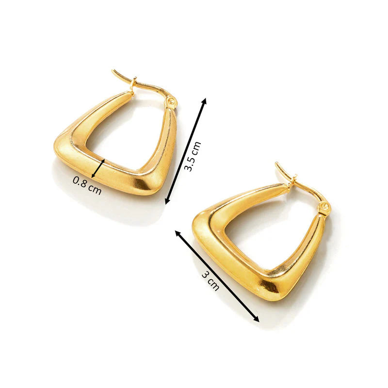 Gold-Plated Chunky Triangle Hoop Earring