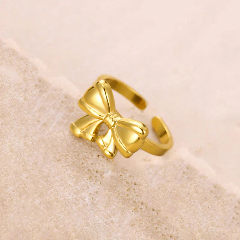 Gold Bow Adjustable Ring