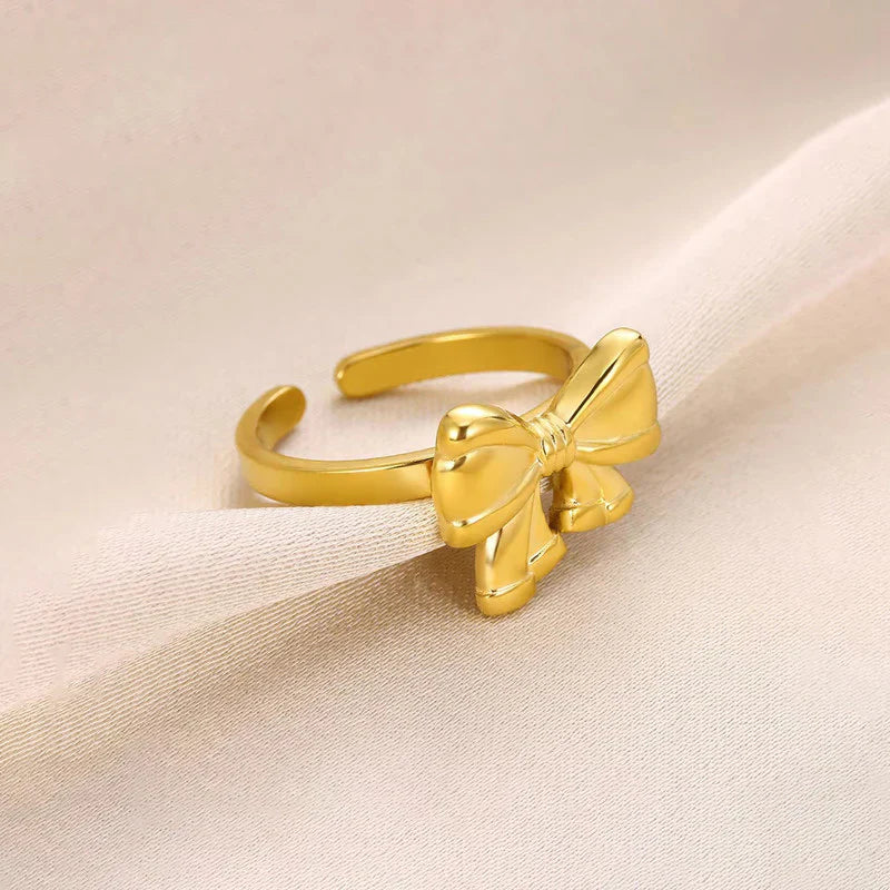 Gold Bow Adjustable Ring
