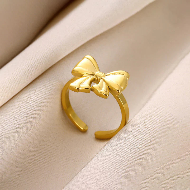 Gold Bow Adjustable Ring