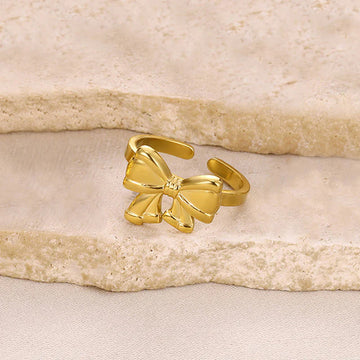 Gold Bow Adjustable Ring