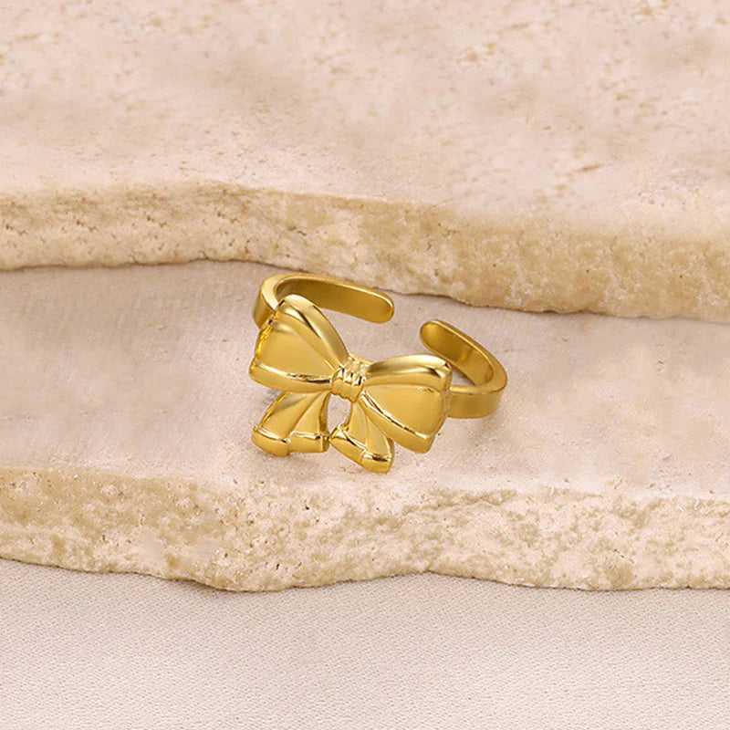 Gold Bow Adjustable Ring