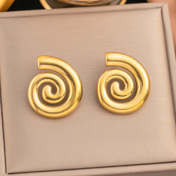 Gold Spiral Statement Stud