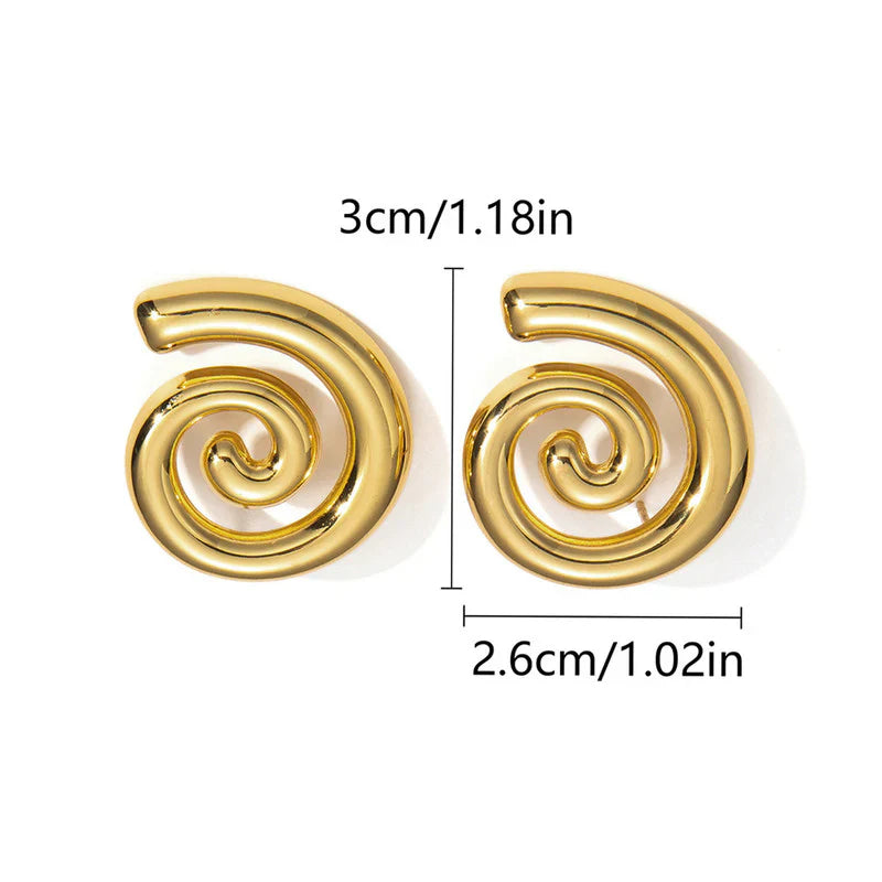 Gold Spiral Statement Stud