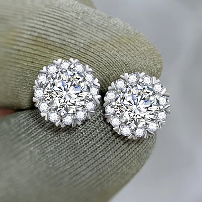 Brilliant Halo-Cut Crystal Stud Earring