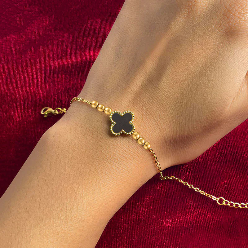 Gold Clover Charm Bracelet