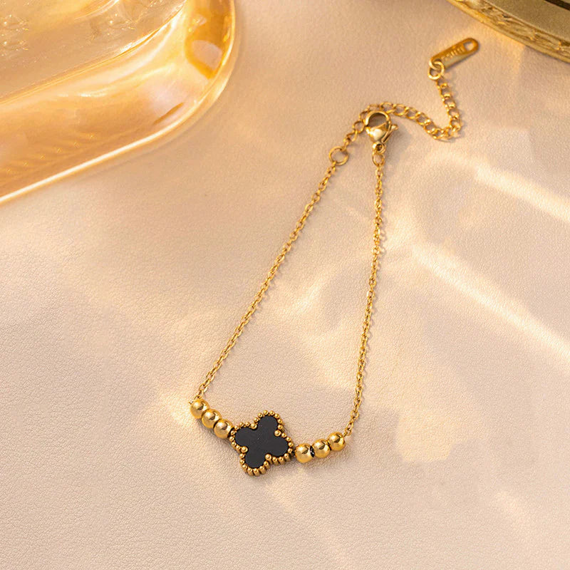 Gold Clover Charm Bracelet