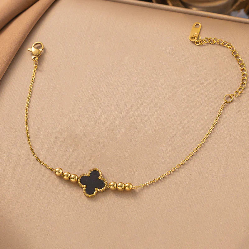 Gold Clover Charm Bracelet