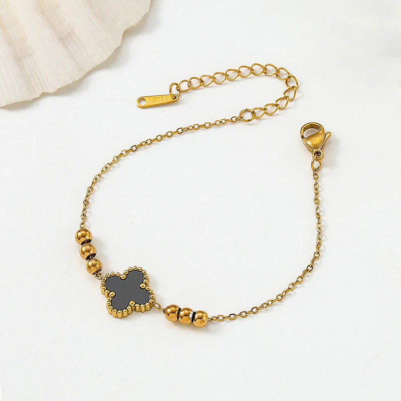 Gold Clover Charm Bracelet